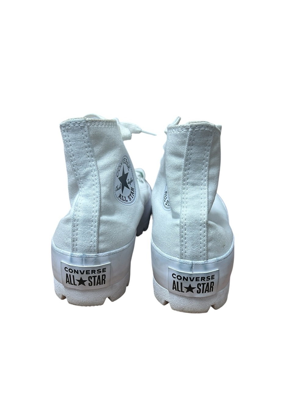 Converse White High Top Platform Lug-Sole Sneakers Size 8 - Picture 4 of 8